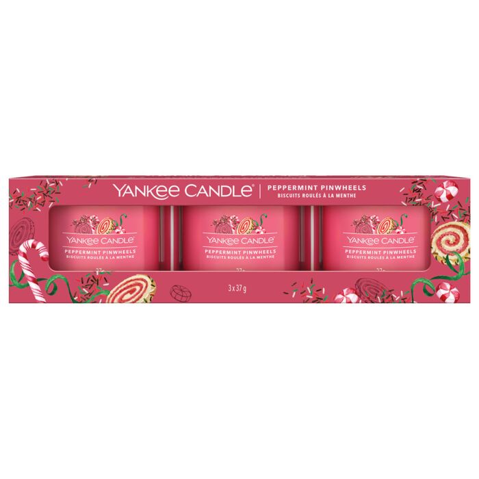 Yankee Candle - Peppermint Pinwheels - 3x Filled Votive Candle